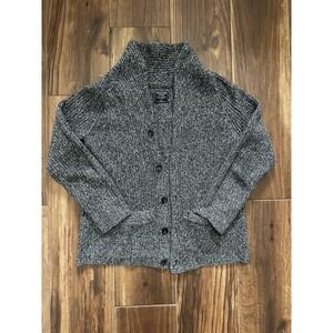 Abercrombie & Fitch Mens Shawl Collar Knit Cardigan Sweater Gray Sz SM Preppy